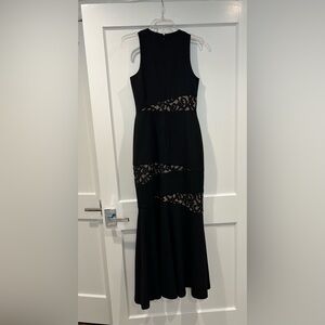 BCBGMaxAzria Black Maxi Dress with Lace Accents